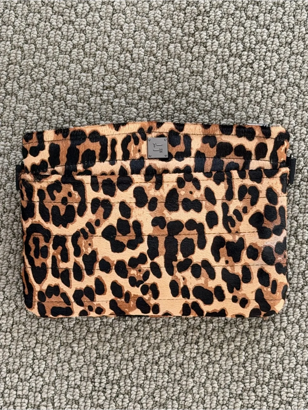 THINK ROYLN Leopard Print Card & Key Holder in Tan and Black